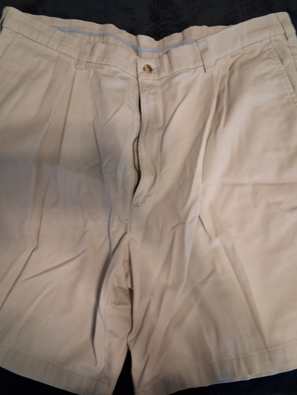 Roundtree & Yorke Light Beige Pleated Front Men's Shorts